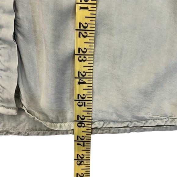 Zara Western Shirt Crystal Fringe Button Front Long  Sleeve Sage Green Small - Picture 7 of 10